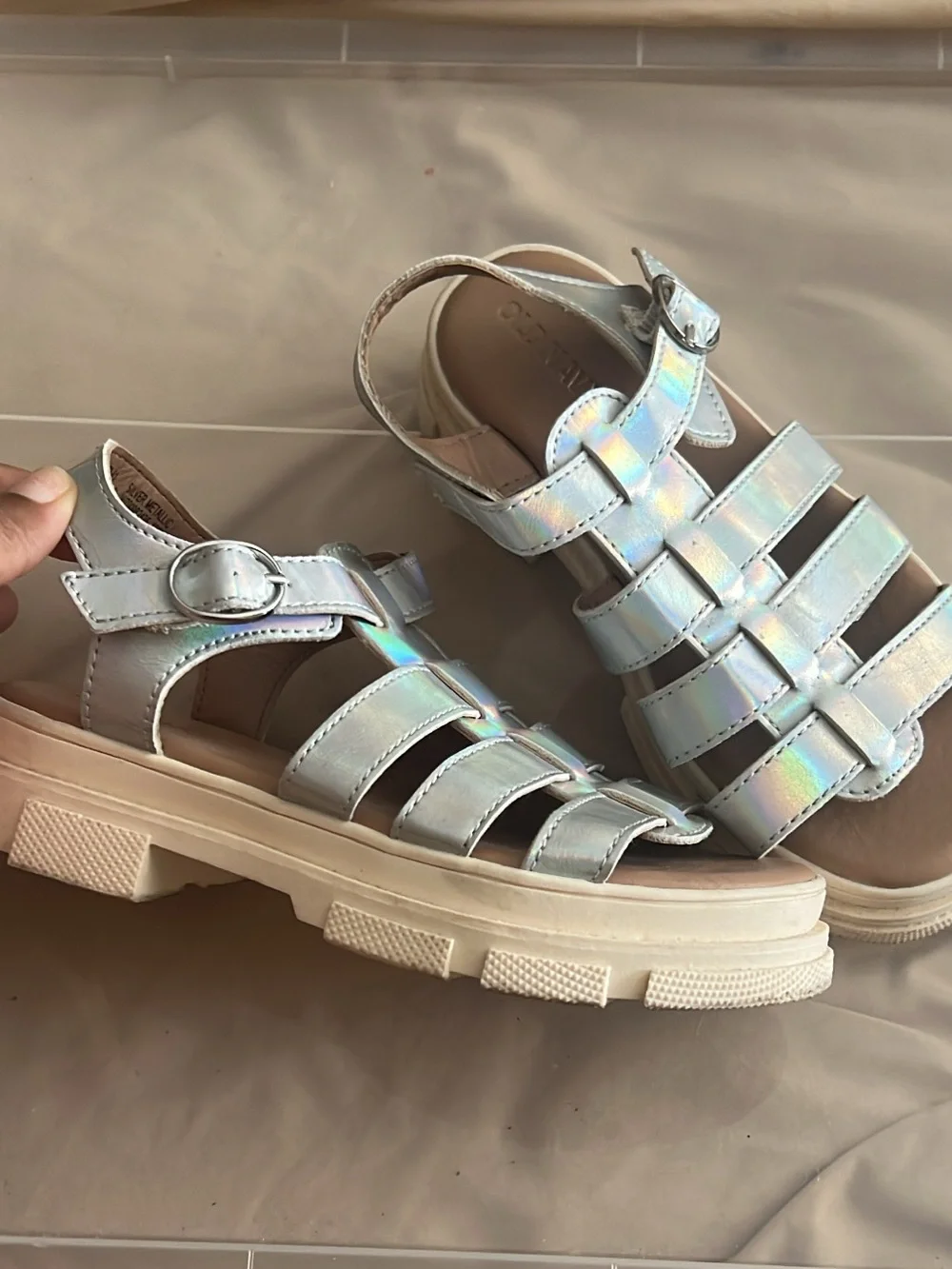 Old Navy Kids' Holographic Fisherman Sandals - Silver